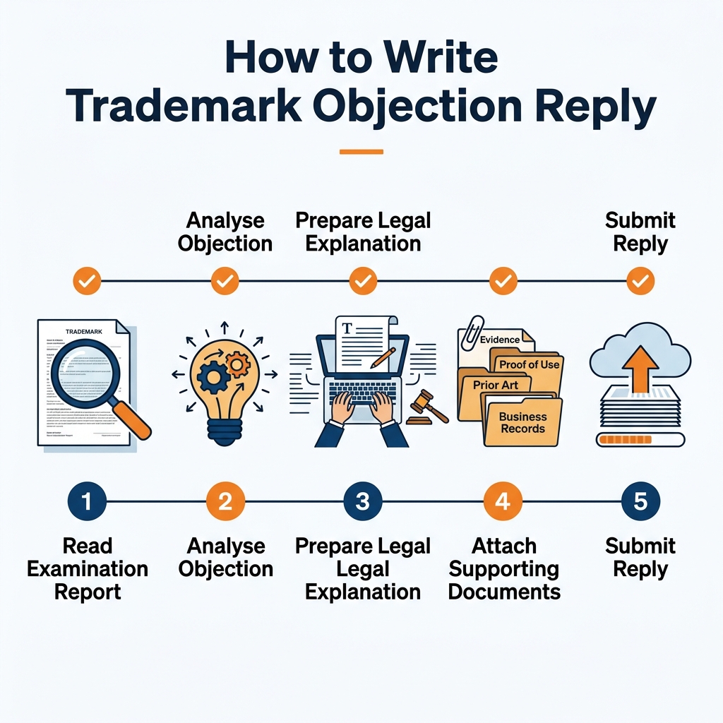 How to write objection reply infographic